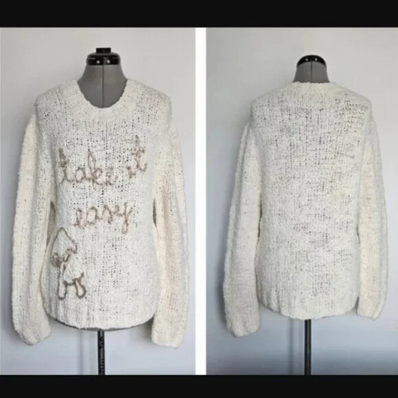 LINGUA FRANCA "take it easy" goop travel fave bouclé-cotton knit sweater $495 m - Picture 13 of 13